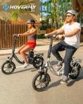 Hoverfly 16" Electric Bike, Max Range 25Miles(Pedal-assist)&Max Speed 15.5Mph, 350W Folding E-Bike with Removable Battery, Front Suspension &Adjustable Seat, Commuter Electric Bicycle for Adults White