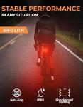 G2FS LITH 150 lm Rechargeable Bike Tail Light, IPX6 Waterproof Bicycle Rear Cycling 220° Wide Visible Safety Flashlight, 5 Light Mode for Adult Kid Men Women Road Mountain Accessories for Night Ride