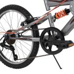 Huffy Valcon 20" Boy's Mountain Bike, Ideal for Ages 5-9, Rugged and Durable Design, Full Suspension, 6 Speed, Adjustable, Twist Grip Shifting, Sturdy and Durable, Kickstand Included, Easy to Assemble