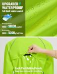 baleaf Women's Rain Jackets Waterproof Windbreaker Packable Lightweight Cycling Running Jacket Hiking Gear Reflective Hooded Fluorescent Green M