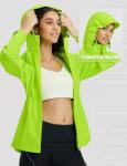 baleaf Women's Rain Jackets Waterproof Windbreaker Packable Lightweight Cycling Running Jacket Hiking Gear Reflective Hooded Fluorescent Green M