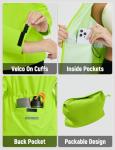 baleaf Women's Rain Jackets Waterproof Windbreaker Packable Lightweight Cycling Running Jacket Hiking Gear Reflective Hooded Fluorescent Green M
