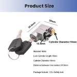 Ragyzity Electric Bike Battery Box Safety Lock, Battery Cylinder Lock Ignition Switch Anti-Theft Safety Lock, Portable Outdoor Cycling Electrombile Battery Box Lock with 2 Keys (1pc)