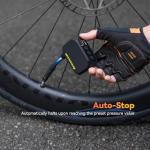 Tiny Pump Bike Pump with Gauge Portable Ultra-Mini 120PSI Electric Bicycle Pump Type-C Rechargeable Battery，Auto Stop, with Presta and Schrader Valve AT1PRO