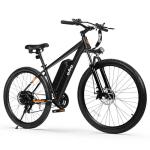 Qlife Racer Electric Bike for Adults - 21-Speed Mountain Lightweight Ebike with 500W Peak Brushless Motor, 375Wh Removable Battery, 26X2.1 Tire Step Over E-MTB,E Bikes Black Classic