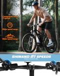 Qlife Racer Electric Bike for Adults - 21-Speed Mountain Lightweight Ebike with 500W Peak Brushless Motor, 375Wh Removable Battery, 26X2.1 Tire Step Over E-MTB,E Bikes Black Classic