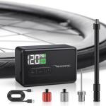 VEEAPE Tiny Pump Mini Bike Tire Pump - Max 120PSI Portable Electric Bicycle Pump - Type-C Rechargeable Battery Air Pump - Bicycle Inflator with Presta and Schrader Valve for E-Bikes & Various Bicycles