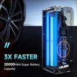 Tire Inflator Portable Air Compressor-Air Pump 20000mAh & 150PSI Cordless Electric for Car, Motorcycle, Bike, Ball, with Tire Gauge Pressure, Dual-Use Type (Black)