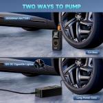 Tire Inflator Portable Air Compressor-Air Pump 20000mAh & 150PSI Cordless Electric for Car, Motorcycle, Bike, Ball, with Tire Gauge Pressure, Dual-Use Type (Black)