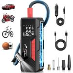 Aneson Tire Inflator Portable Air Compressor, Cordless Air Pump for Car Tire 150PSI, Battery & 12V DC, Electric Bike Pump with Pressure Gauge, Auto Shutoff, for Bicycle, Ball, Motorcycle Accessories