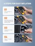 AstroAI L7 Air Tire Inflator Portable Air Compressor, 150PSI Electric Cordless Bike Pump with Fast 1-min Inflation, Auto Shutoff, LED Light – Rechargeable for Car, SUV, Motorcycle, Bike Tires, Yellow