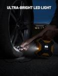 AstroAI Air Compressor Tire Inflator Portable Air Pump for Car Tires, 12V DC Integrated Metal Structure Tire Pump 160PSI with LED Light for Cars, Bicycles, Motorcycles, and Other Inflatables(Yellow)