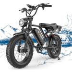 Qlaway Fat Tire Electric Dirt Bike 750w for Adults 20" Full Suspension Electric Motorcycle Ebikes 48V 18AH Removable Battery,31MPH Top Speed,40-70 Miles Range,2 Seater,LED Headlights, Turn Signals