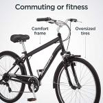 Schwinn Suburban Hybrid Bike, 26 Inch Mens and Womens Bike, 7-Speed Hybrid Bicycle, Front and Rear Linear Pull Brakes, Ergonomic Grips, Comfort Frame, Large Cushioned Seat, Fenders, Adult Bicycle