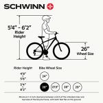 Schwinn Suburban Hybrid Bike, 26 Inch Mens and Womens Bike, 7-Speed Hybrid Bicycle, Front and Rear Linear Pull Brakes, Ergonomic Grips, Comfort Frame, Large Cushioned Seat, Fenders, Adult Bicycle
