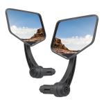DRCKHROS 1 Pair Bike Mirror Handlebar end Mount Bicycle Mirrors E-Bike Mirrors, HD Glass Convex Mirror, Rotatable And Adjustable Wide Angle Rear View Shockproof Mirrors,Safe Cycling Bike Accessories.