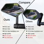 DRCKHROS 1 Pair Bike Mirror Handlebar end Mount Bicycle Mirrors E-Bike Mirrors, HD Glass Convex Mirror, Rotatable And Adjustable Wide Angle Rear View Shockproof Mirrors,Safe Cycling Bike Accessories.
