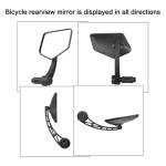 DRCKHROS 1 Pair Bike Mirror Handlebar end Mount Bicycle Mirrors E-Bike Mirrors, HD Glass Convex Mirror, Rotatable And Adjustable Wide Angle Rear View Shockproof Mirrors,Safe Cycling Bike Accessories.