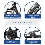 Outroad 26” Fat Tire Mountain Bike, 21 Speed