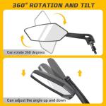 MAIYIS Bike Mirror for Handlebar – 2 Pcs HD Ajustable 360° and Rotatable Safe Rearview Bicycle Mirror, Easy Installation, Suitable for Mountain Bikes, E-bike, Bicycle, Scooter, Motorcycle