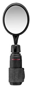 Schwinn Deluxe Bicycle Mirror, Black, Adjustable Stem for Customized Angle, Velcro Strap for Universal Fit on Any Handlebar, Bicycle Mirror Handlebar Mount