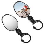 QWORK Bike Mirrors, 2 Pack 360-Degree Rotatable Handlebar Mirrors for Safe Cycling, Cycling Rear View Mirror