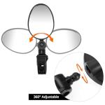 QWORK Bike Mirrors, 2 Pack 360-Degree Rotatable Handlebar Mirrors for Safe Cycling, Cycling Rear View Mirror