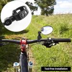 QWORK Bike Mirrors, 2 Pack 360-Degree Rotatable Handlebar Mirrors for Safe Cycling, Cycling Rear View Mirror