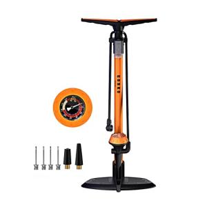 GOBKO Floor Pump with Gauge for Bikes and Balls