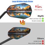 Diyife Bike Mirror, [Long Arm] 2 Pcs HD Wide Angle Large Bicycle Mirrors for Handlebars, 360°Adjustable Anti-shake Bicycle Rear View Mirror, Bike Accessories for Ebike Scooter Mountain Road Bike