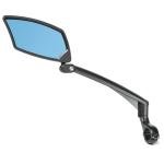 BriskMore Handlebar Bike Mirror, Anti-Glare Blue Convex Glass Lens for Flat Handlebars, Scratch Resistant, Ajustable And Rotatable Safe Rearview Bicycle Mirror Only for Left Side BT-016LB