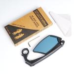 BriskMore Handlebar Bike Mirror, Anti-Glare Blue Convex Glass Lens for Flat Handlebars, Scratch Resistant, Ajustable And Rotatable Safe Rearview Bicycle Mirror Only for Left Side BT-016LB