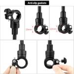 QWORK Bike Mirror Handlebar Mount, 2 Pack Adjustable Rotatable Rear View Mirror with Wide Angle Lens, for Mountain & Road Bikes (Black)