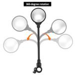 QWORK Bike Mirror Handlebar Mount, 2 Pack Adjustable Rotatable Rear View Mirror with Wide Angle Lens, for Mountain & Road Bikes (Black)