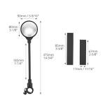 QWORK Bike Mirror Handlebar Mount, 2 Pack Adjustable Rotatable Rear View Mirror with Wide Angle Lens, for Mountain & Road Bikes (Black)