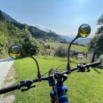 QWORK Bike Mirror Handlebar Mount, 2 Pack Adjustable Rotatable Rear View Mirror with Wide Angle Lens, for Mountain & Road Bikes (Black)