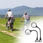 QWORK Bike Mirror Handlebar Mount, 2 Pack Adjustable Rotatable Rear View Mirror with Wide Angle Lens, for Mountain & Road Bikes (Black)