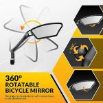 ROCKBROS Bike Mirrors for Handlebars HD Blast-Resistant Bicycle Mirror for Ebike 360 Degree Adjustable Bike Rear View Mirror Easy to Install Left