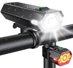 Cuvccn 1000 Lumen Super Bright Bike Lights, 4+6 Modes Rechargeable Bicycle Lights Front & Rear with Side Lights, IP65 Waterproof Scooter Accessories, Bike Headlight for Day/Night Riding Safety
