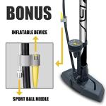 BV Bike Pump Out of Durable Steel - Bicycle Pump 160 PSI high Pressure, Bike Tire Pump 17/24 inch Smart Valve Head, Automatically Reversible Presta & Schrader, Ball Pump