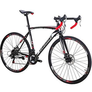 EUROBIKE HY XC550 Road Bike,21 Speed Road Bicycle for Adults Men and Women,Disc Brake 700C Race Bike for Beginner to Intermediate Bicycle Riders(54cm-32 Spoke)