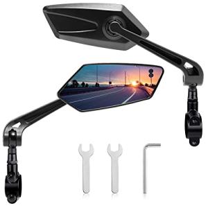 Handlebar Bike Mirror, HD Blast-Resistant, Adjustable Rotatable Rearview Bicycle Mirror (2PCS) (Fan)
