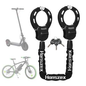 Honszex Scooter Lock, Bike Locks High Security with Key, 36.22inch Heavy Duty Bike Lock Chain, Accessories for Electric Scooter, E-Bikes
