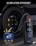 Tire Inflator Portable Air Compressor, 160PSI Air Pump for Car Tires, 4X Fast Inflation Air Compressor, Tire Pump with LED for Car