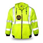 KwikSafety - Charlotte, NC - PATROL Safety Jacket [NO FUZZ Balls] Class 3 ANSI Tested OSHA Compliant Reflective Mens Fleece Hoodie/Yellow 3XL