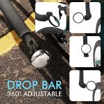 BriskMore 1 Pair Black Drop Bar Rearview Bike Mirror, 2" /50CM HD Wide View Convex Mirrors for Cyclists, Safety Glass Bicycle Mirror Both For Left& Righ Side for Road Bikes