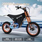 Tuttio Soleil01 Electric Dirt Bike for Teens Adults with Black Suspension Fork, Soleil01 BF Electric Bike with 48V 21AH Removable Battery, 14"/12" Fat Tire for Off Road Mountain, UL Certificate