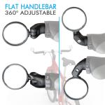 BriskMore 1 Pair Black Drop Bar Rearview Bike Mirror, 2" /50CM HD Wide View Convex Mirrors for Cyclists, Safety Glass Bicycle Mirror Both For Left& Righ Side for Road Bikes