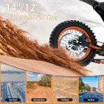 Tuttio Soleil01 Electric Dirt Bike for Teens Adults with Black Suspension Fork, Soleil01 BF Electric Bike with 48V 21AH Removable Battery, 14"/12" Fat Tire for Off Road Mountain, UL Certificate