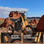 Tuttio Soleil01 Electric Dirt Bike for Teens Adults with Black Suspension Fork, Soleil01 BF Electric Bike with 48V 21AH Removable Battery, 14"/12" Fat Tire for Off Road Mountain, UL Certificate